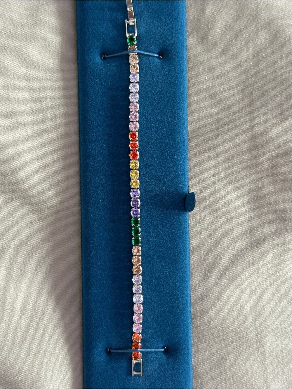Silver 925 Multi-Color CZ Tennis Bracelet - Women's Fashion Jewelry